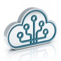 3D cloud computing icon isolated on white background Royalty Free Stock Photo