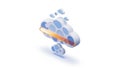 3D Cloud Computing Icon with Loading Bar and Small Clouds on White Background cloud storage Royalty Free Stock Photo