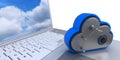 3D Cloud Drive Icon on computer Royalty Free Stock Photo