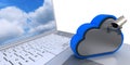 3D Cloud Drive Icon on computer Royalty Free Stock Photo