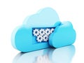 3d cloud with gears Royalty Free Stock Photo