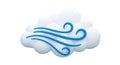3D Cloud Icon with Blue Wind Streaks Royalty Free Stock Photo