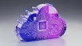 3D cloud computing icon with circuit board patterns and database symbol technology Royalty Free Stock Photo