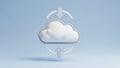 Cloud Computing Icon with Upload and Download Arrows on Blue Background Keywords: cloud computing, cloud icon Royalty Free Stock Photo