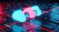 3D cloud icons with data visualizations, representing cloud computing and technology services, Royalty Free Stock Photo