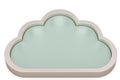 3D cloud logo isolated on white background. 3D illustration Royalty Free Stock Photo