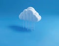 3d Cloud with Raindrops Illustration on Blue Background Perfect for Weather Concepts Royalty Free Stock Photo