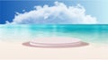 3d cloud summer background product display podium scene with cloud platform. summer background vector 3d render on ocean