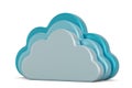 3D Cloud Symbol Isolated on white background. 3d illustration Royalty Free Stock Photo