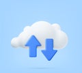3d clouds arrow for concept design