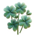 3D Of Clover Leaves. Symbol Of Luck And Prosperity Isolated On Transparent Background Royalty Free Stock Photo