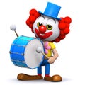 3d Clown drummer