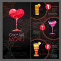 3D cocktail design. Cocktail Menu design. Royalty Free Stock Photo