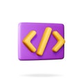 3d code icon isolated on white Royalty Free Stock Photo