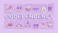 2D codependency text with multicolor thin line icons Royalty Free Stock Photo