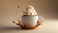 Luxury 3D Cappuccino Splash Royalty Free Stock Photo