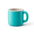 3D Turquoise Coffee Mug Icon with White Rim Royalty Free Stock Photo