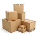 3D collection of cardboard boxes Royalty Free Stock Photo