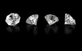 3d collection of four various diamonds Royalty Free Stock Photo