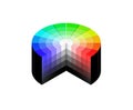 3d color colors wheel HSV HSB RGB white background isolated isometric