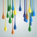 3D color glossy paint drop blobs Royalty Free Stock Photo