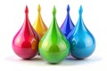 3D color glossy paint drop blobs Royalty Free Stock Photo