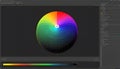 3D Color Sphere Visualization Software Interface Design for Graphic Artists and Digital Designers Royalty Free Stock Photo