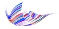 Wing Colorful abstract twisted fluide shape flow. Trendy liquid design.