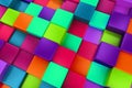 3d colored cubes background, color mosaic. Royalty Free Stock Photo