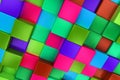 3d colored cubes background, color mosaic. Royalty Free Stock Photo