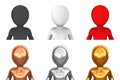 3d colored people avatar icons for web