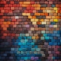 3d colorful bricks background generative AI Royalty Free Stock Photo