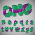 3D colorful character set from a typeset, vector