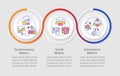 2D colorful climate metrics layout with icons