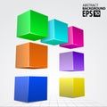 3D Colorful Cube Arc, Vector Illustration Background. Royalty Free Stock Photo