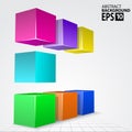 3D Colorful Cube Arc, Vector Illustration InfographicTe