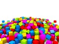 3D colorful cubes heap