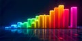 3d Colorful growth chart bars - Dynamic Growth: Colorful 3D Visualization of Progress