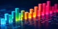 3d Colorful growth chart bars - Dynamic Growth: Colorful 3D Visualization of Progress