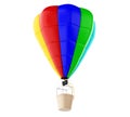 3d Colorful hot air ballon. Isolated white background.