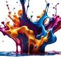 3D Colorful Paint Drips on Transparent Background (PNG) - AI Generated