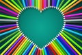 3D colorful pencils/ crayons - heart shape