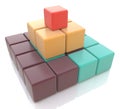 3d colorful pyramid of cubes