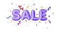 3D Colorful Sale Word in Balloons Shopping Royalty Free Stock Photo