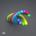 3d Colorful Spheres Composition. Vector Template.