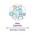 2D colorful thin line data expertise icon concept