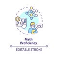 2D colorful thin line icon math proficiency concept