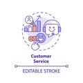2D colorful thin linear customer service icon concept