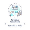 2D colorful thin linear icon formative assessments concept