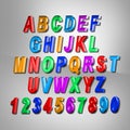 3d colorfull alphabet. design letters set